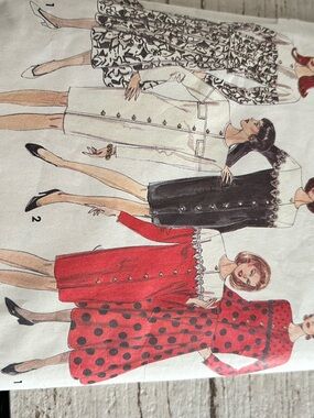 5/$25 simplicity 8115 Vintage-Inspired Red Polka Dot A-Line Skirt sew pattern